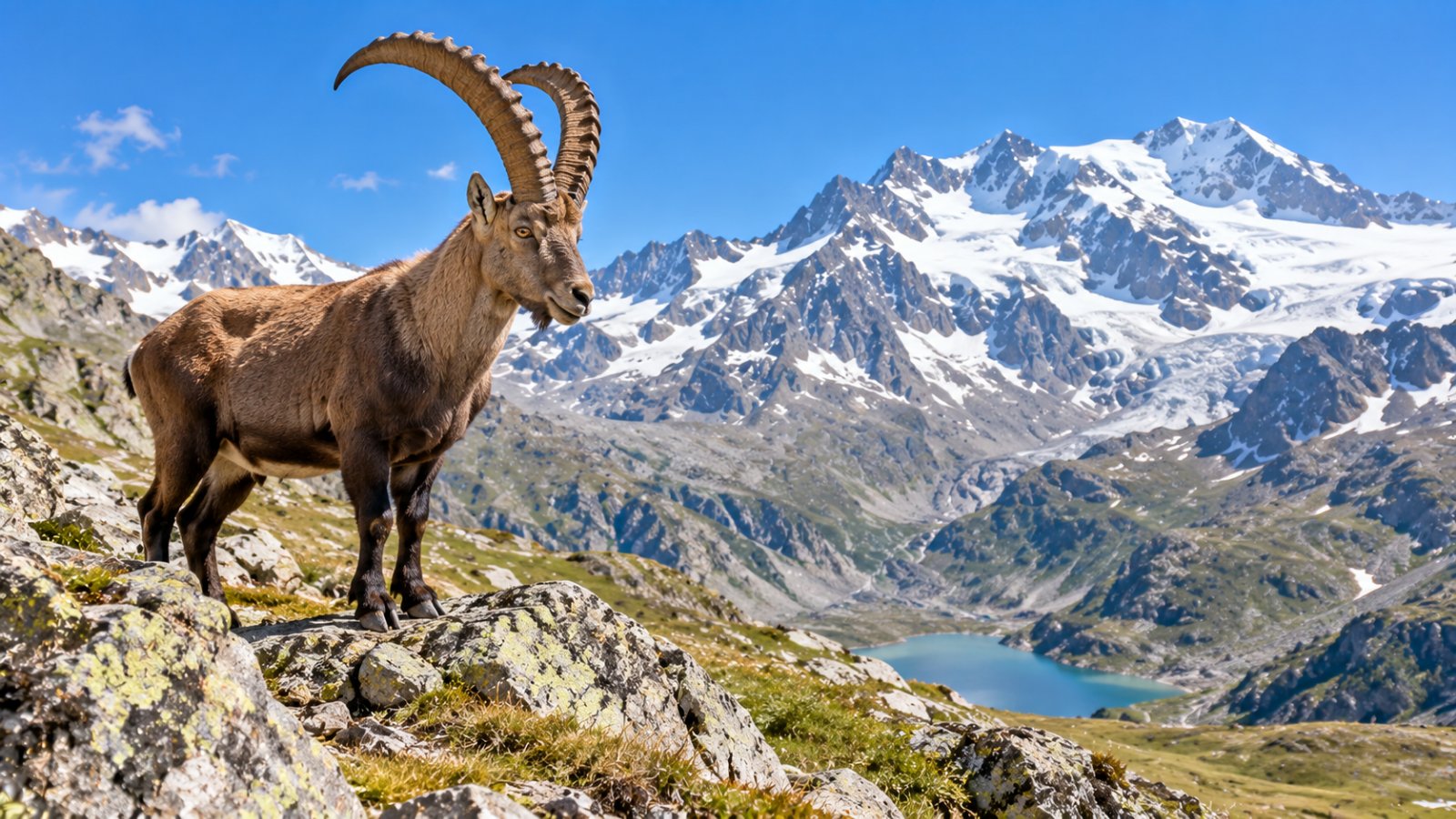 Uno stambecco su una roccia nel Parco nazionale del Gran Paradiso
