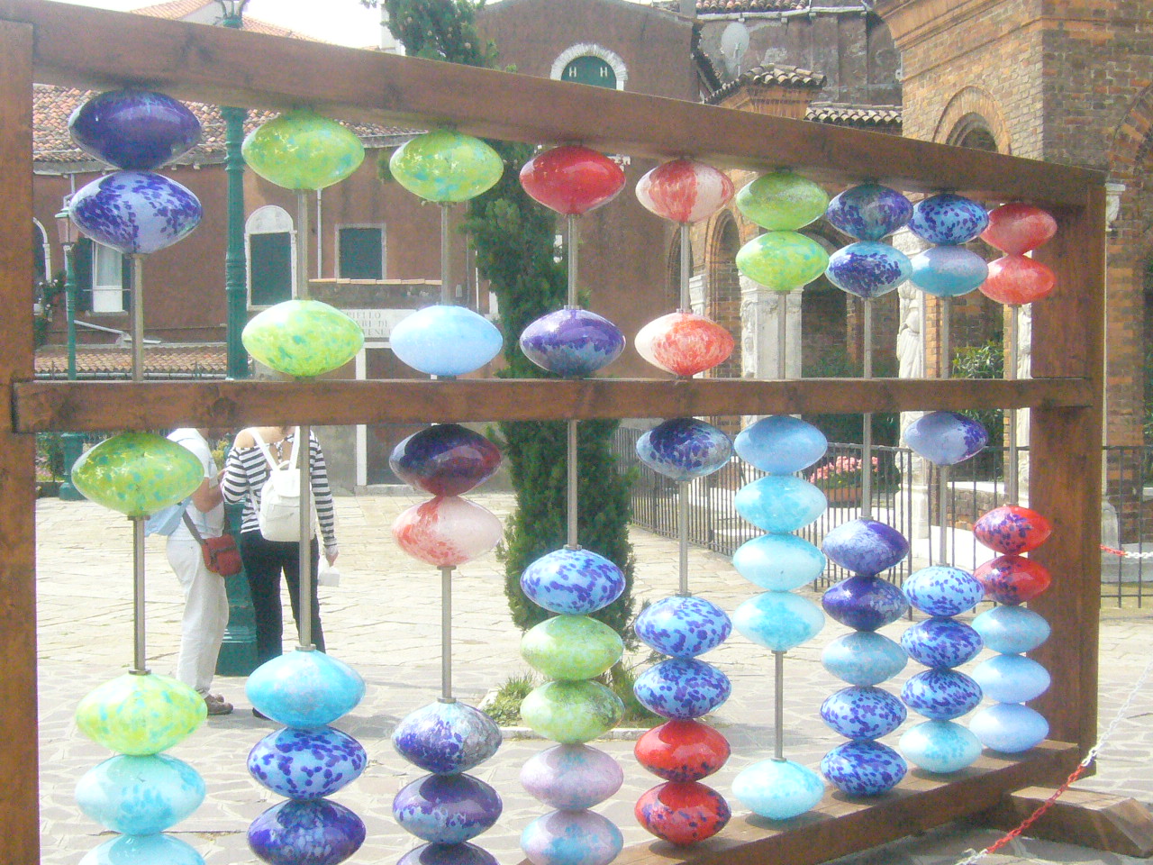 Abaco enorme con palline colorate in vetro di Murano colorato